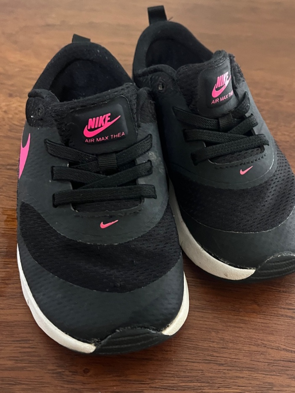 Nike Kids Black and Pink Air Max Thea Sneakers